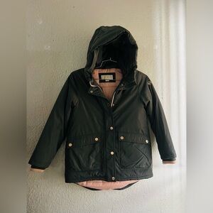 Michael Kors Puffer  jacket Coat Size 10/12 olive green and rose gold